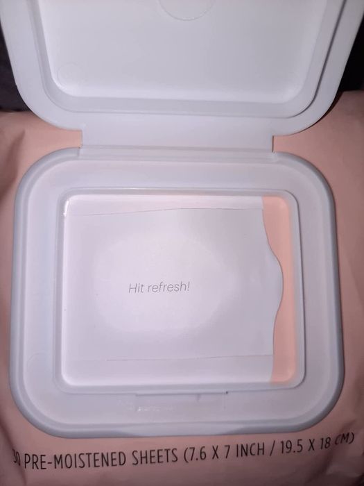 Reviewer image displaying the open package of makeup remover wipes