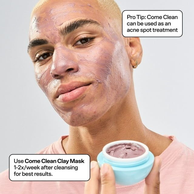 a model using the face mask