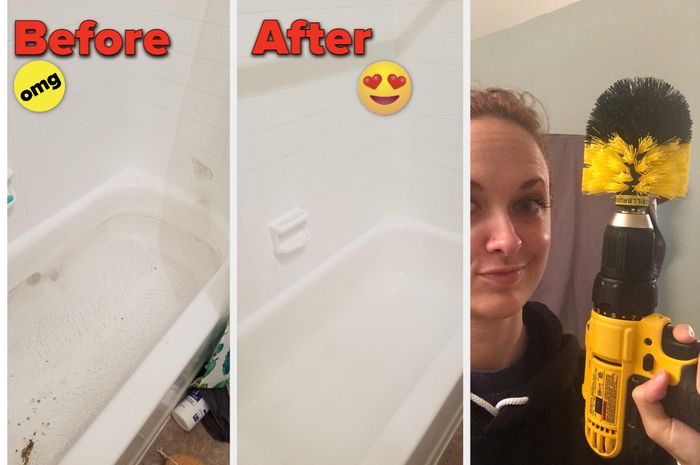 Photos showing the tub before and after the upgrade