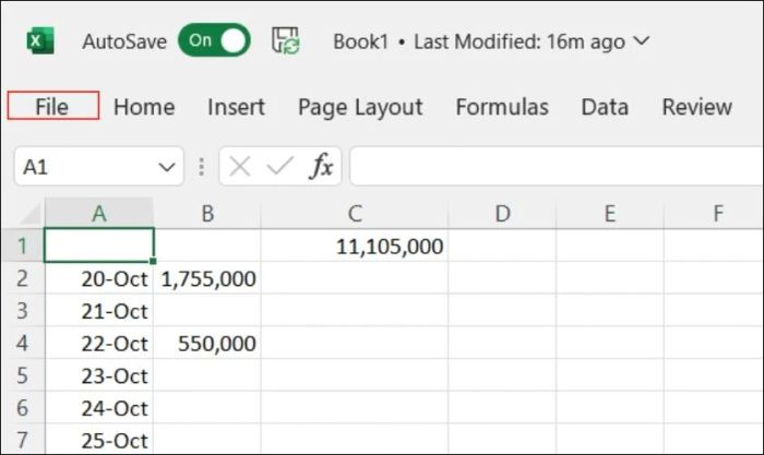 Cách khôi phục file Excel chưa lưu bằng AutoRecover