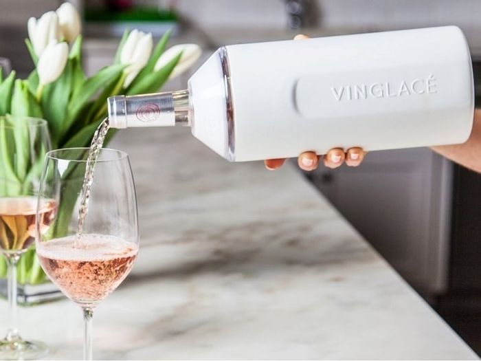 The Vinglace wine chiller, perfectly designed to house a bottle of rose, ensures your wine stays chilled and ready to enjoy.