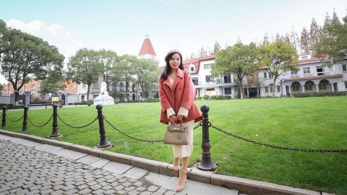 Visitors take photos as if they're in Europe at this film studio.