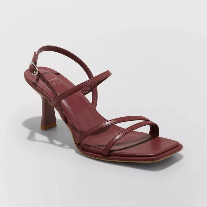 Maroon strappy heels