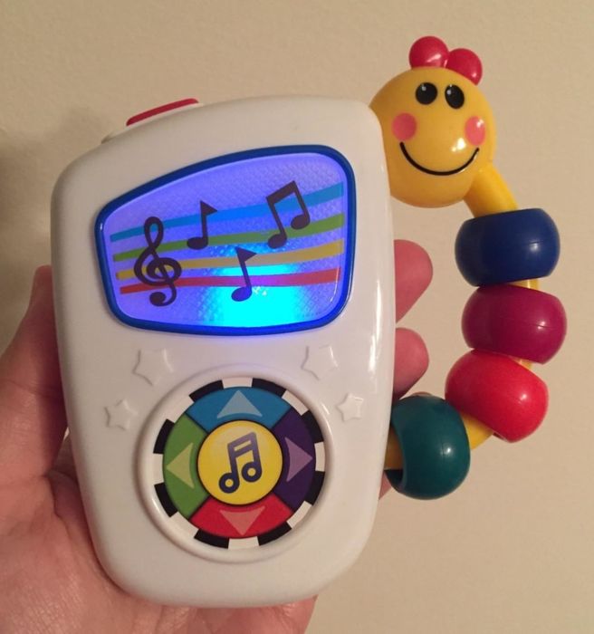A reviewer's photo of the toy glowing