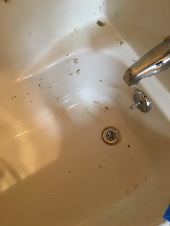 The same bathtub, now almost spotless, thanks to the power of the weekly shower cleaner.