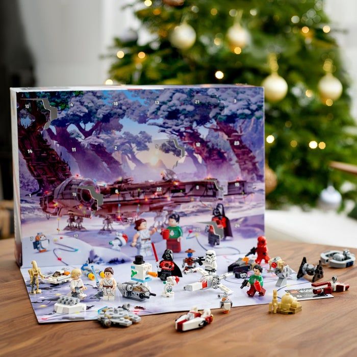 A Star Wars advent calendar featuring figurines for each day leading up to the festive season