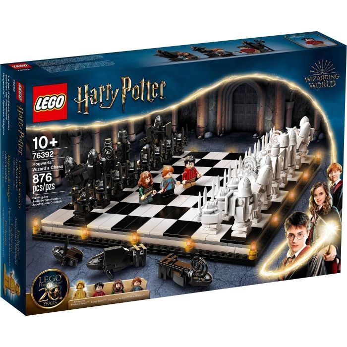 The Harry Potter-themed LEGO chess set featuring iconic characters and magical elements