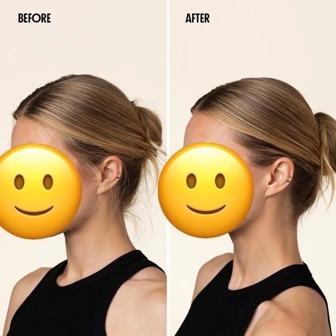 The reviewer's hair before and after using the wax stick.