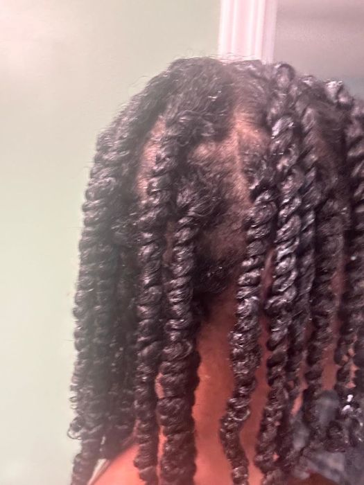 The reviewer’s hair before using the mask.