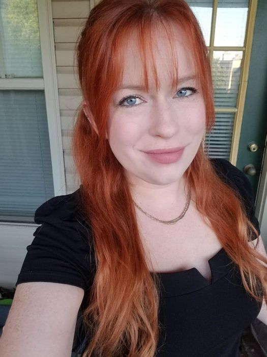 The reviewer's hair before applying the mousse.