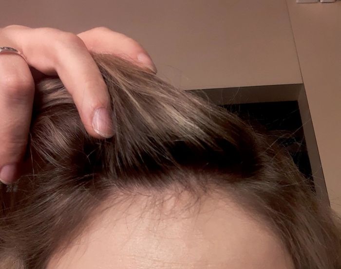 This is the reviewer's hair after using the oil.