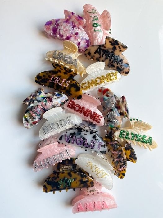 A broad selection of personalized claw clips to choose from.