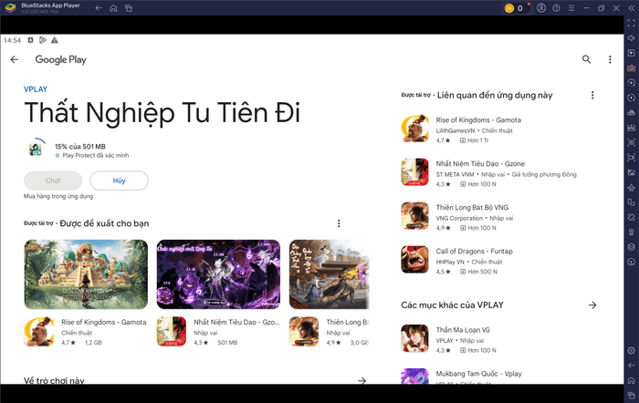 Trải nghiệm ngay Thất Nghiệp Tu Tiên Đi – một siêu phẩm Tu Tiên trên PC thông qua BlueStacks.