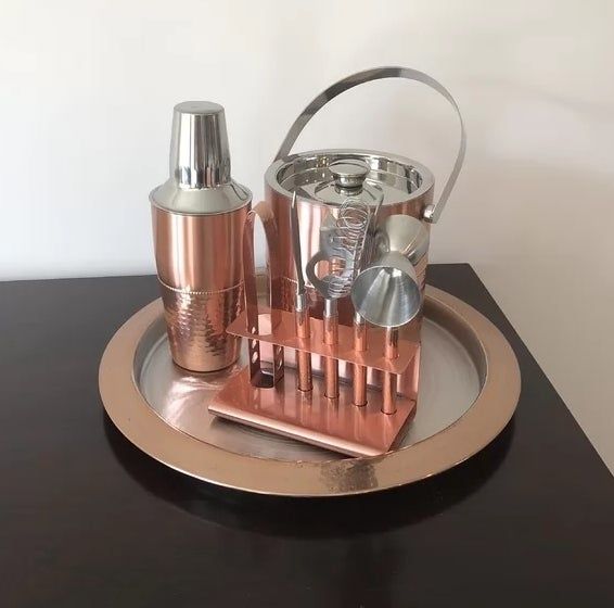 reviewer photo of copper nine-piece bar tool set
