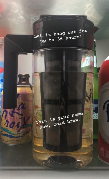 Mytour writer Maitland features the Takeya cold brew maker with the message 'Let it hang out for up to 36 hours.'