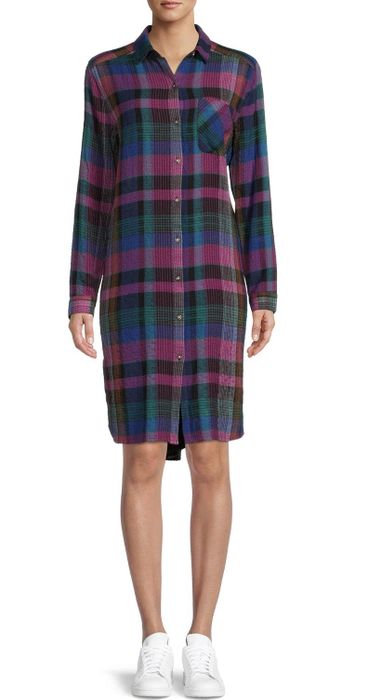 The shirtdress in mixed berry.