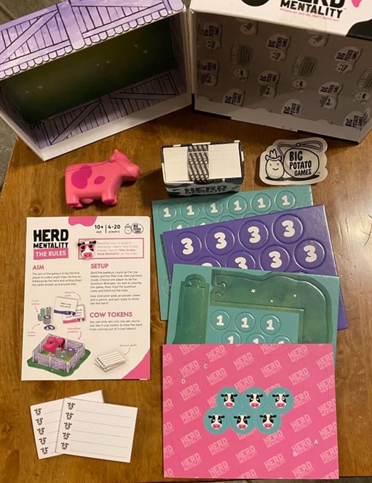 image of the game pieces displayed on a table by a reviewer