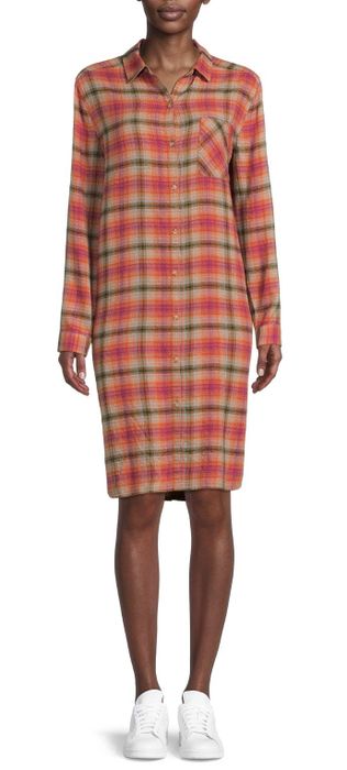 The shirtdress in habanero.