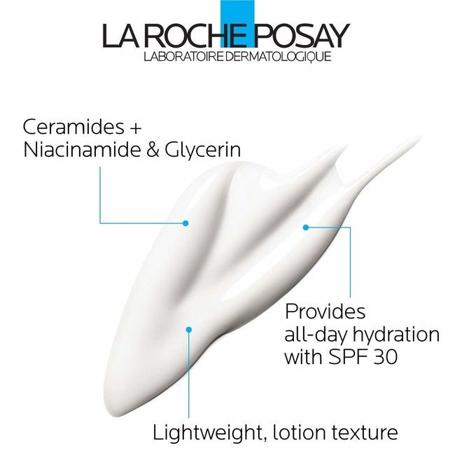 A close-up of the moisturizer with an explanation highlighting its light, lotion-like consistency.