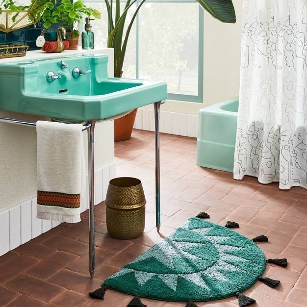 the bathmat with tassels