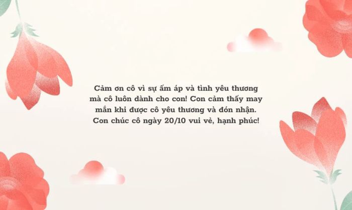 Lời chúc 20/10 ấn tượng dành cho mẹ người yêu