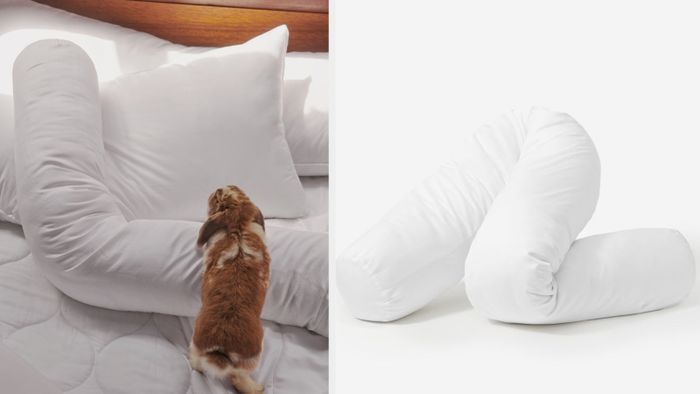 The white body pillow on display