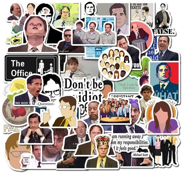 a large assortment of stickers featuring both illustrated and photographic designs