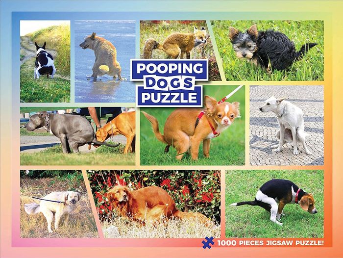 image of a puzzle featuring dogs in humorous poses