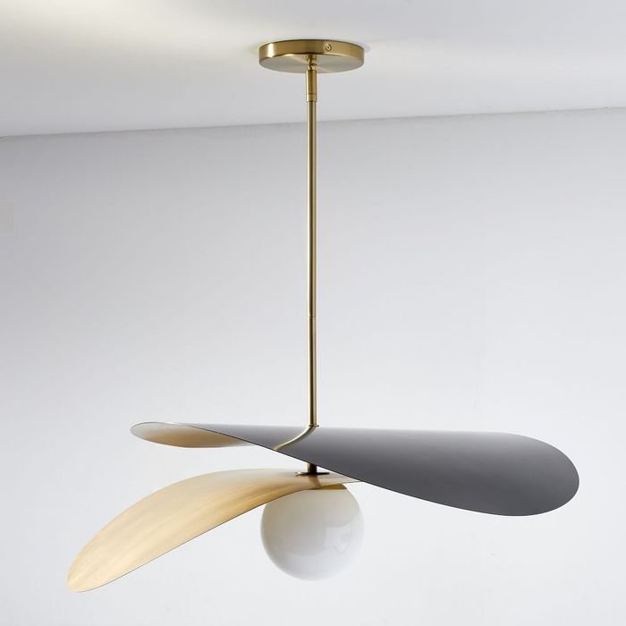 The gold and grey pendant light