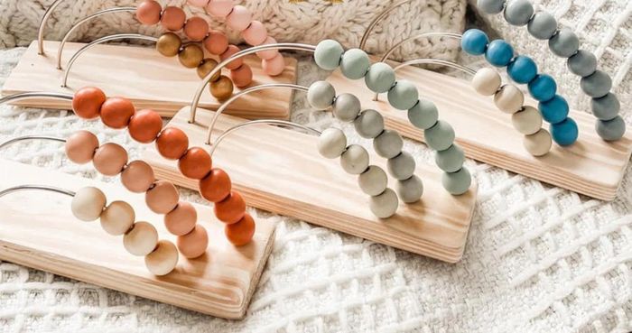 The rainbow abacus featuring a spectrum of vibrant colors