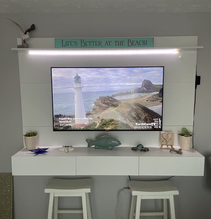 Customer-submitted image of white TV stand