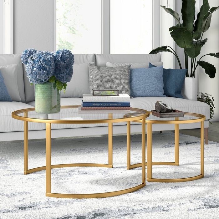 Image of the gold glass coffee table