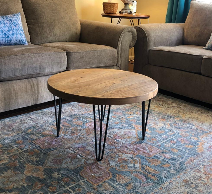 Customer photo of the brown coffee table in their living room setup