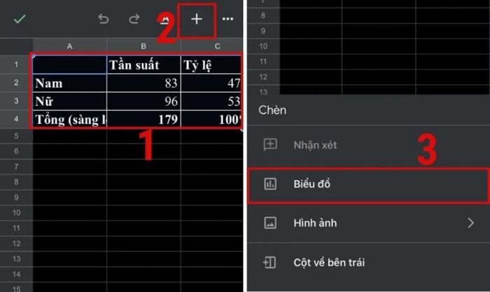Hướng dẫn tạo biểu đồ trong Excel trên điện thoại
