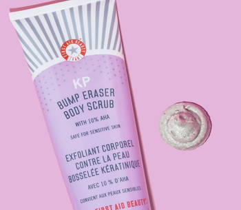 A close-up of the tube of scrub, showcasing the product