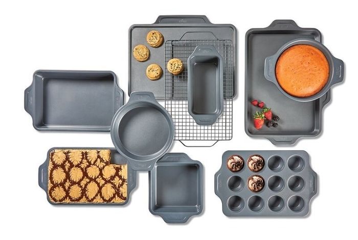 the set with a variety of freshly baked goods