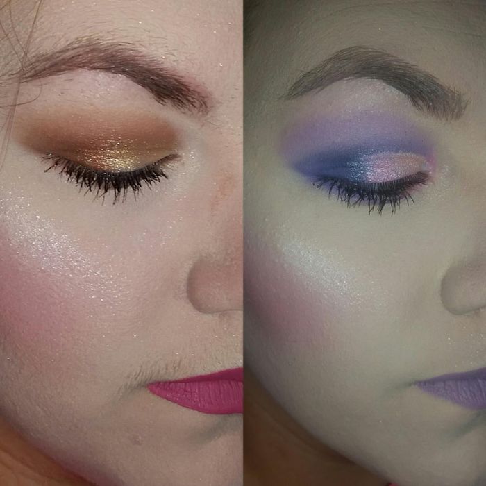 A reviewer shows before and after results of using the razor, with the after image revealing a smooth upper lip and clean eyebrows free of peach fuzz.