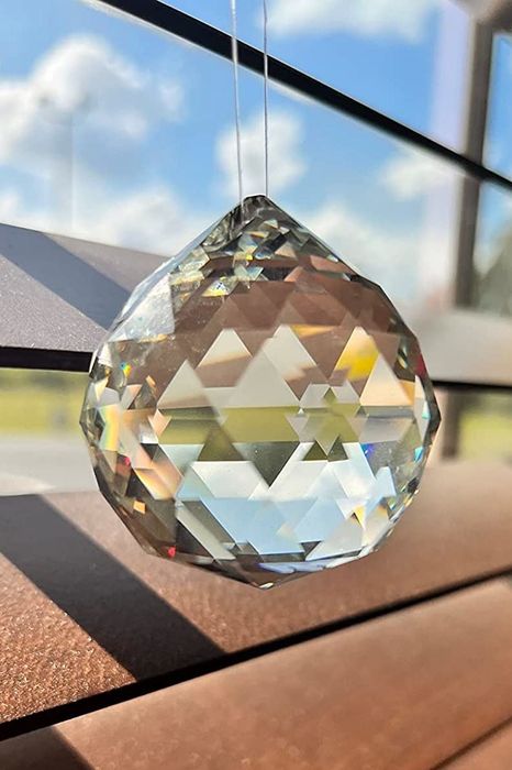 Customer photo of the prism suncatchers.