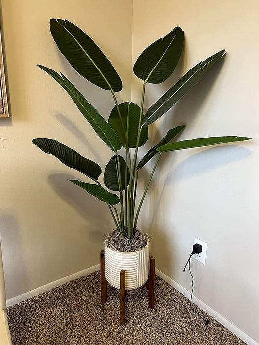 A photo of the faux plant in a reviewer's home