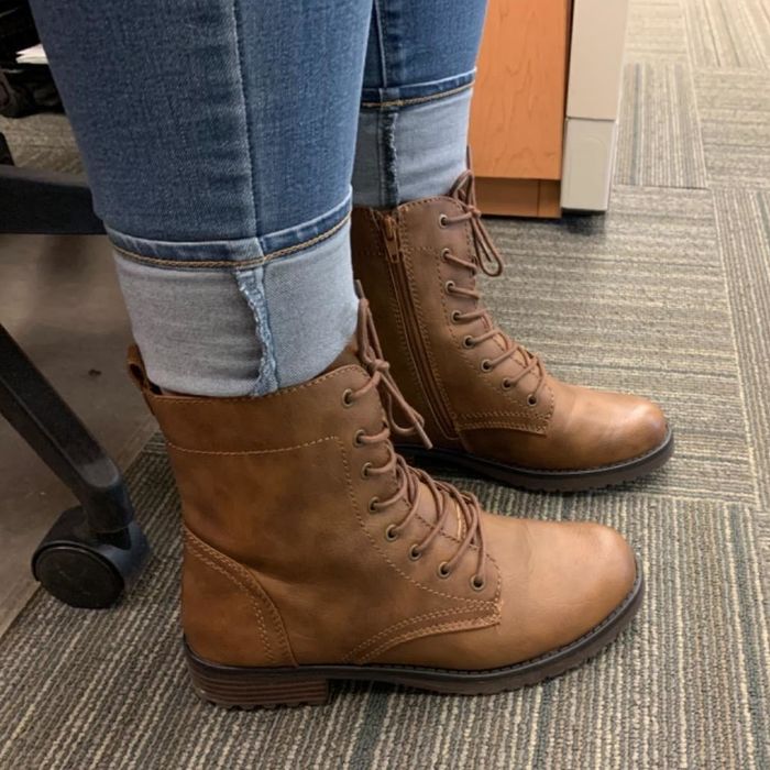 A reviewer's photo showcasing the boots being worn.