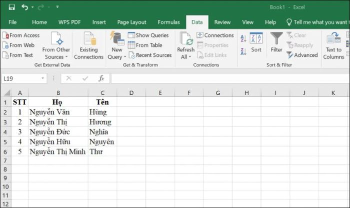 Hướng dẫn sắp xếp tên theo thứ tự bảng chữ cái trong Excel