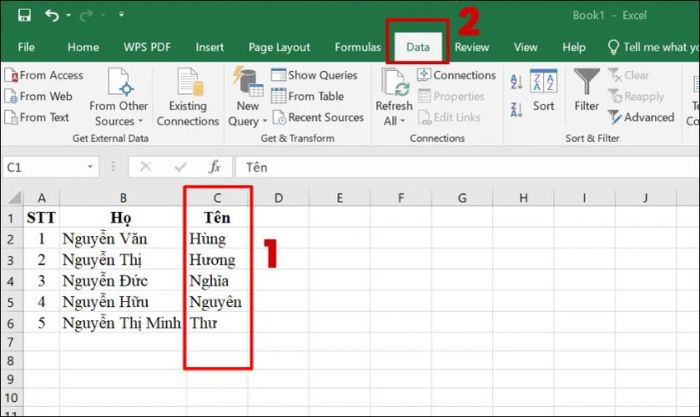 Hướng dẫn cách sắp xếp tên theo thứ tự bảng chữ cái trong Excel