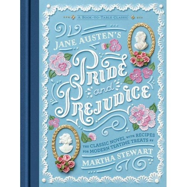 The book features a blue cover with white text and delicate flower details.
