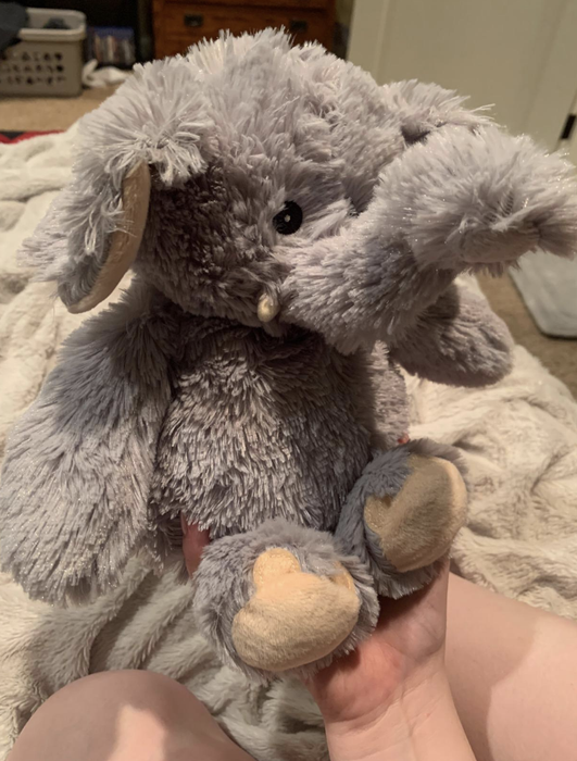 A stuffed elephant.