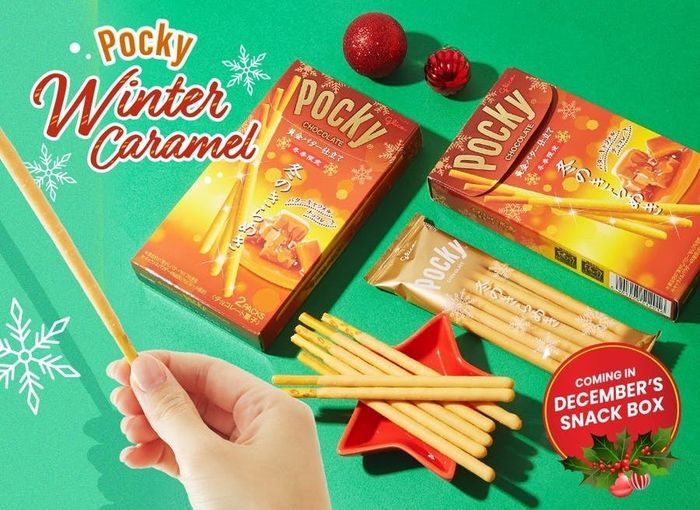 Winter caramel-flavored Pocky sticks.