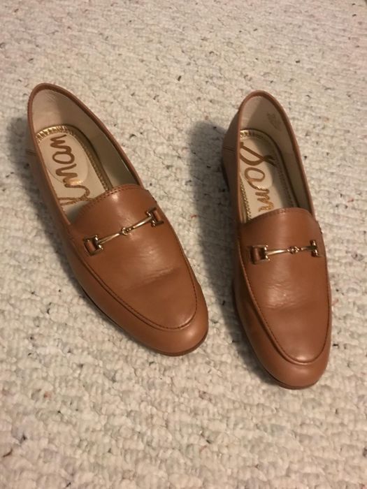 Reviewer photo showcasing the tan loafers