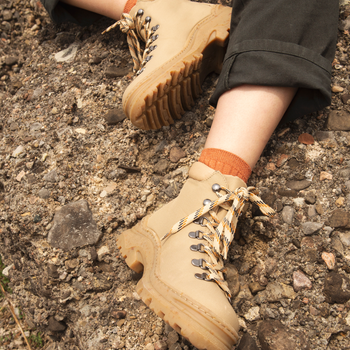 The boots in a beige shade