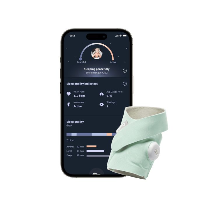 The sock with the app displayed in the background.