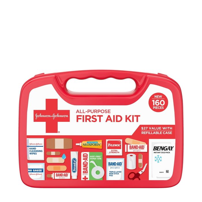 The first aid kit, fully stocked and ready for emergencies.
