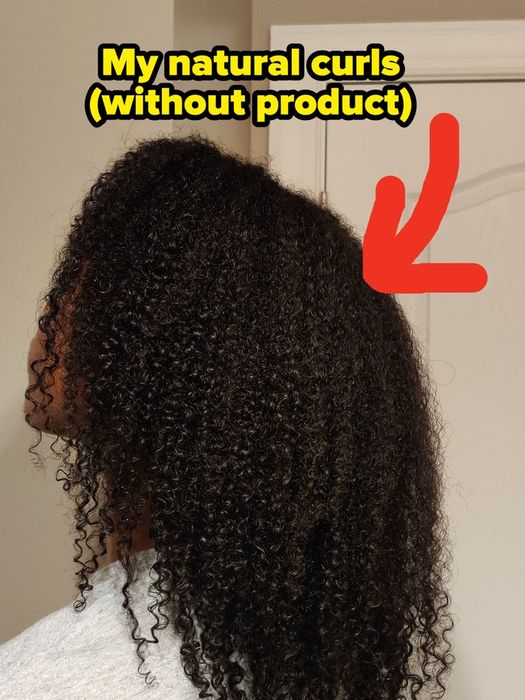 the author's curly hair, no product applied